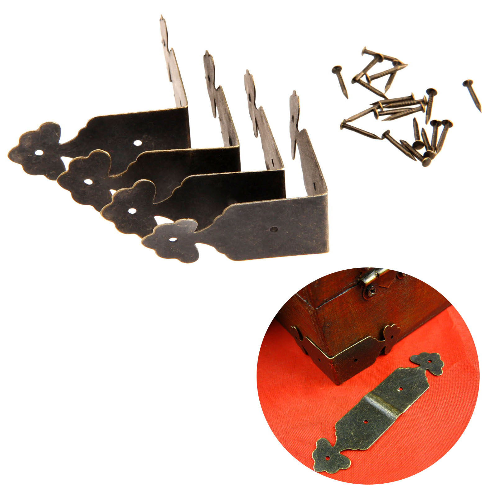 Furniture Hardware For Legs - 4pcs Decorative Corner Protectors Iron Flower