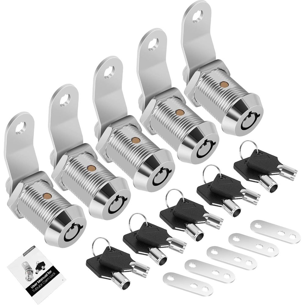 Cabinet Lock Key - 5 Pack Cabinet Lock with Keys,